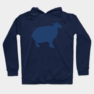 Sheep Silhouette Pattern in Blue Hoodie